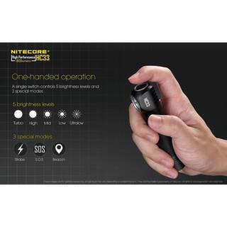 NITECORE HC33 Lampada Frontale 1800 Lumen, LED A L, Con 2 Batterie 3500 MAh, Caricabatterie UM20 E Organizer
