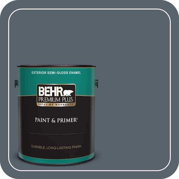 BEHR PREMIUM PLUS 1 gal. #N490-6 Calligraphy Semi-Gloss Enamel Exterior Paint & Primer