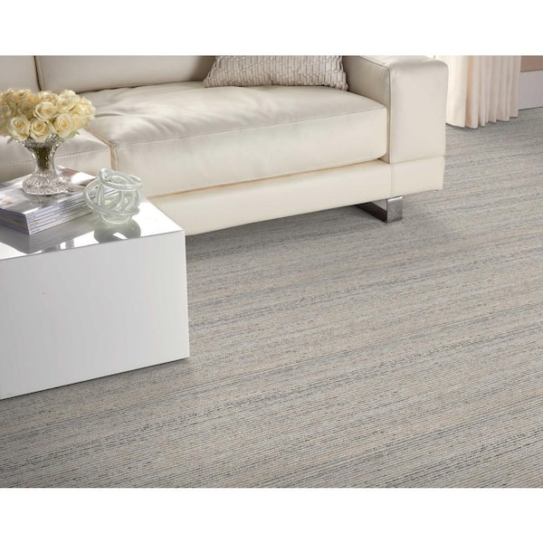Lively Cobblestone Beige 15 ft. 62 oz. Wool Texture Installed Carpet