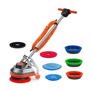Commercial Corded Floor Scrubber for Tile, Hardwood, Carpet Cleaning in Gray with Multi-Speed and Accessory Kit