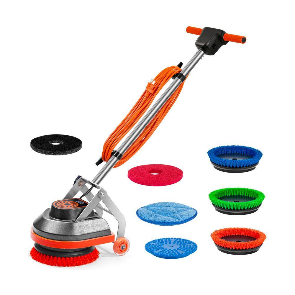 Commercial Corded Floor Scrubber for Tile, Hardwood, Carpet Cleaning in Gray with Multi-Speed and Accessory Kit price history on PriceWatchPro
