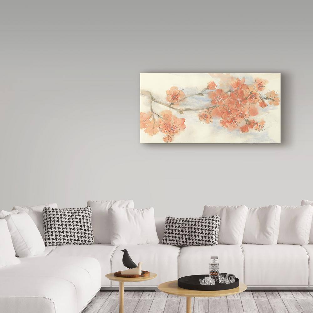 Chris Paschke 'Peach Blossom I' 19'' x 19'' Canvas Wall Art