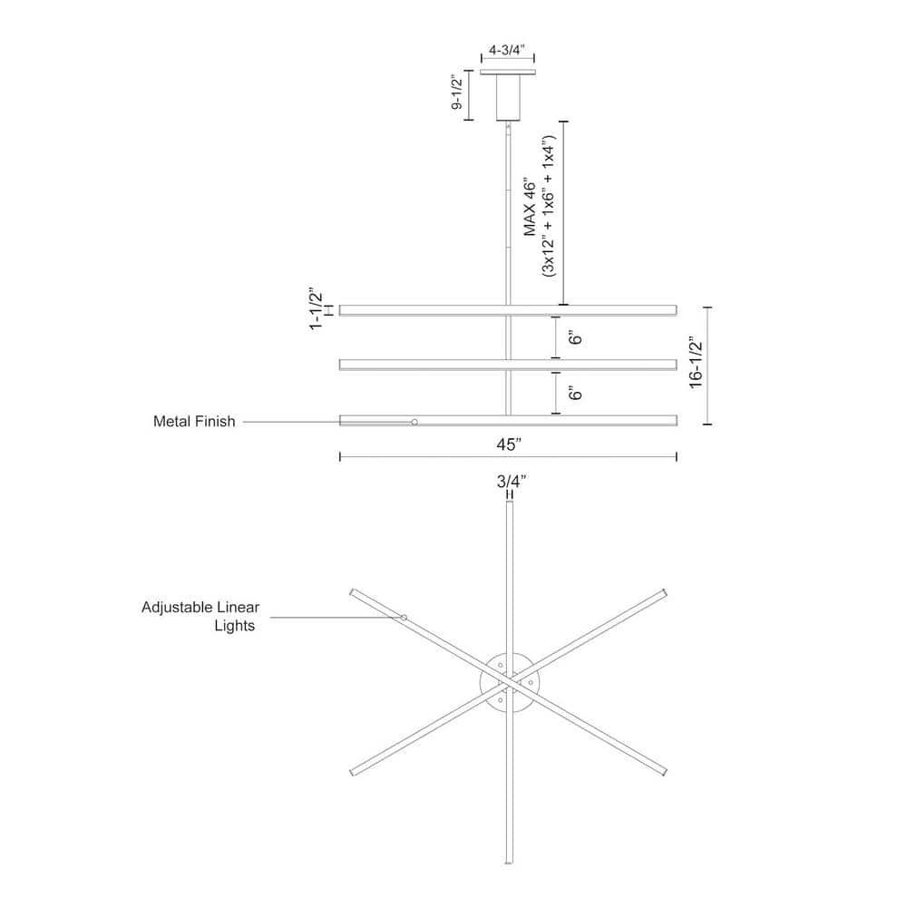 Vega White LED 45" Sculptural Chandelier
