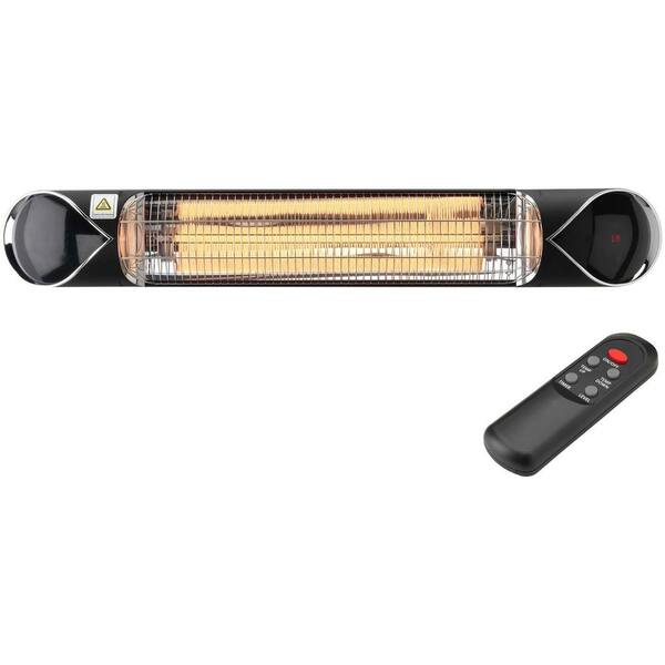 Hanover 35.4 in. 1500-Watt Infrared Electric Patio Heater with Remote  Control and Tripod Stand in Black HAN1052ICBLK-TP - The Home Depot