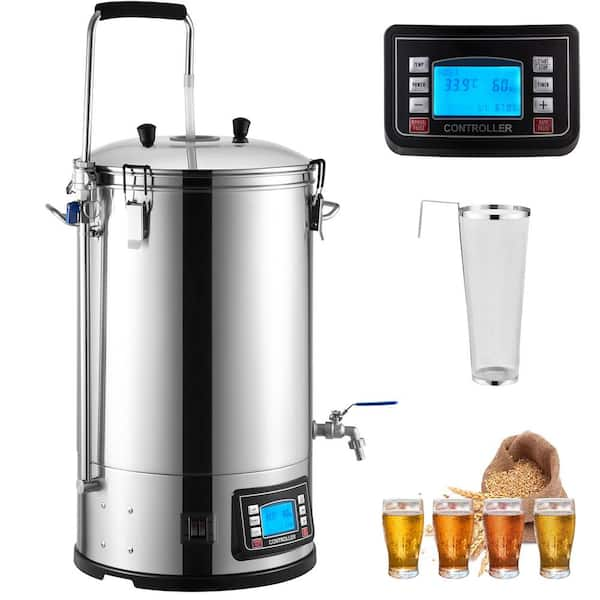 Electric Brewing System, 9.2 Gal. /35 L Home Beer Brewer with Pump, Mash Boil Device, 100-1800W Power, 25-100℃ Temp