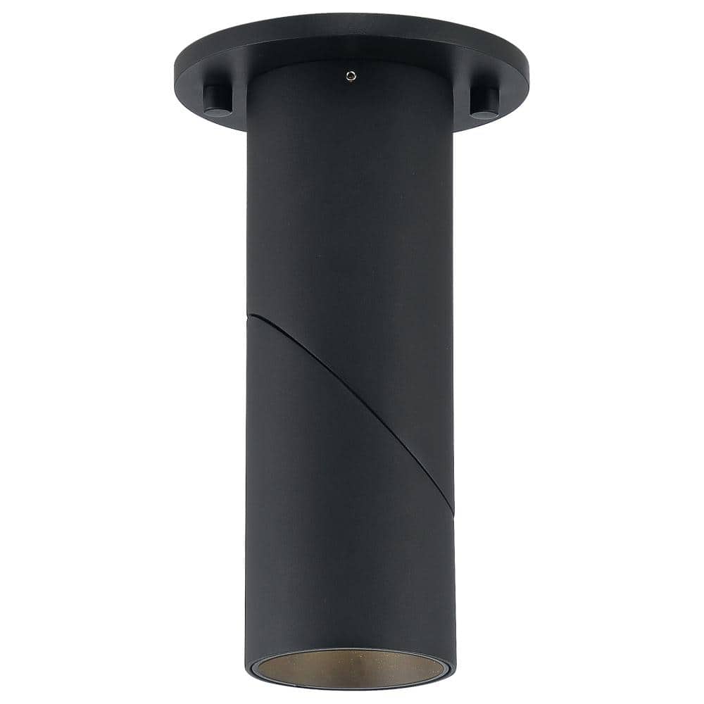 Transformer 8.25 in. 1-Light Black Integrated LED Flush Mount