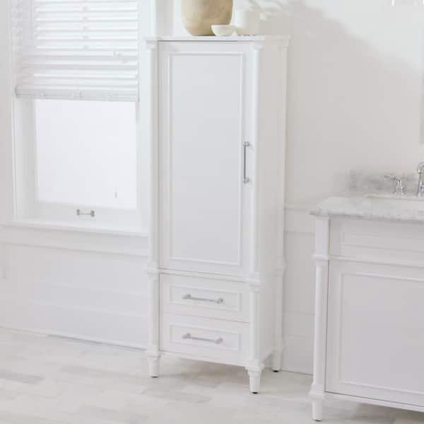Home Decorators Collection Aberdeen 21 in. W x 14 in. D x 60 in. H White Freestanding Linen Cabinet