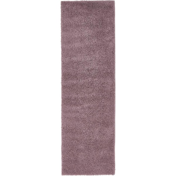 Studio Solid Shag Mauve 2' 0 x 6' 7 Runner Rug