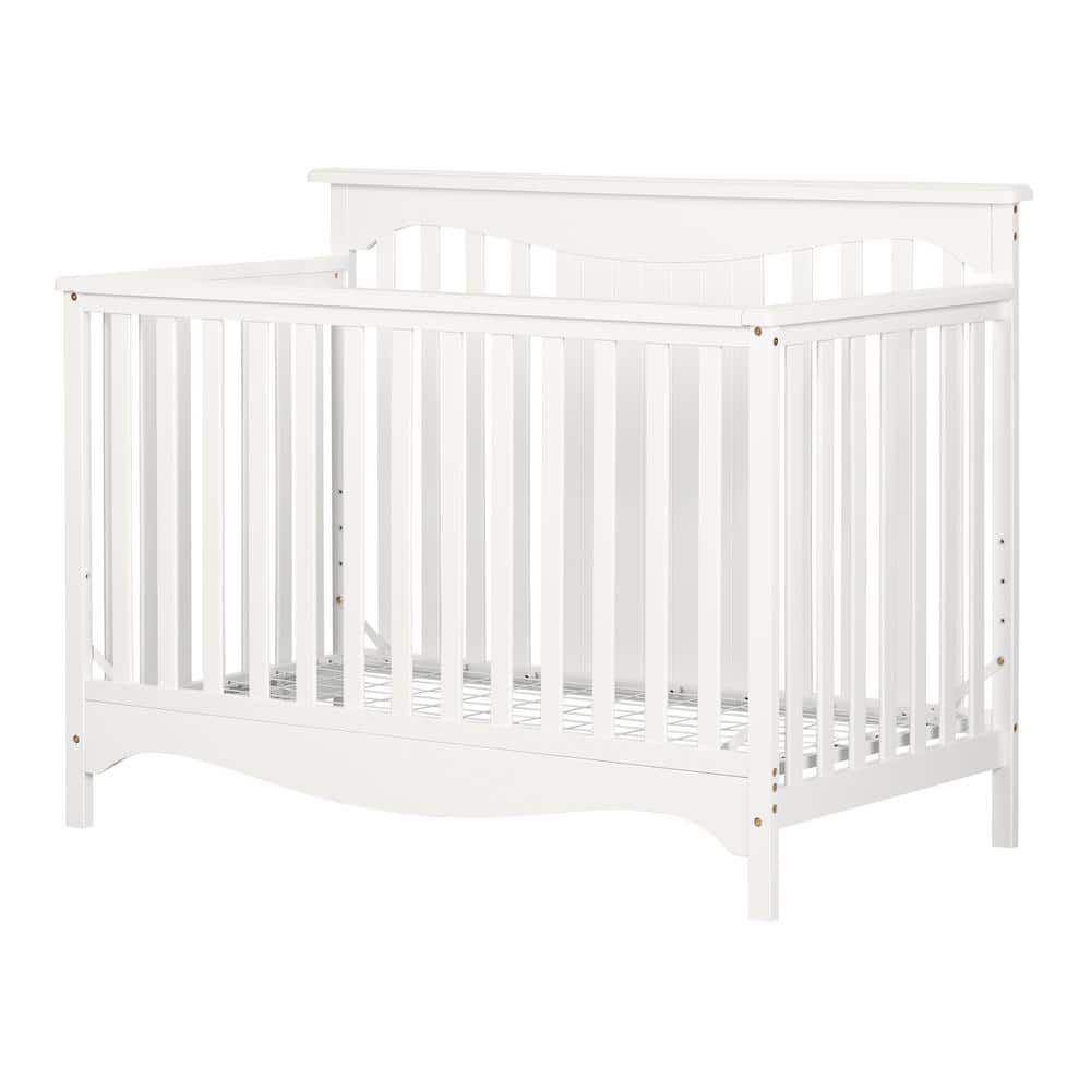 Savannah White Convertible Baby Crib with Toddler Rail