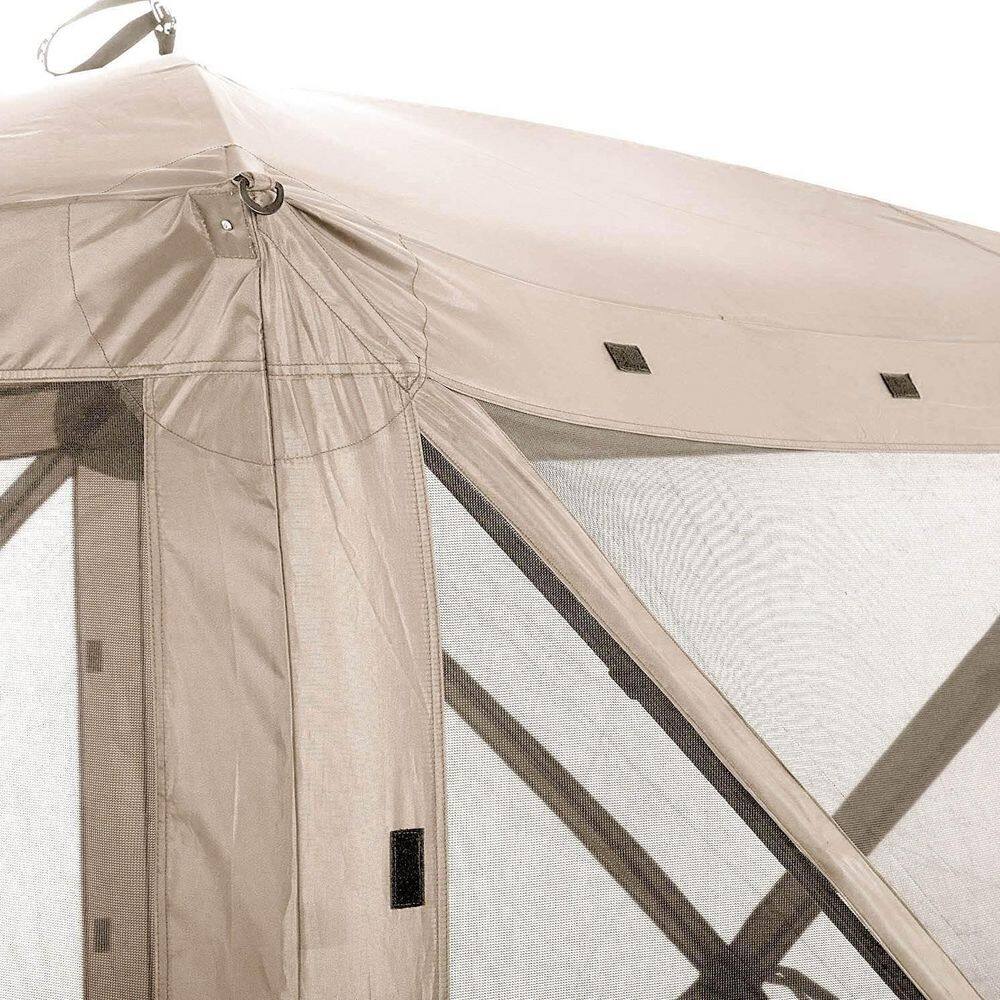 Quick-Set Tan Portable Outdoor Camp Shelter with Wind Panels