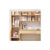 B BALANBO Beige Kids Study Desk with Hutch, Wooden Children's Computer Writing Desk, Kids Desk with Bookshelf and Drawers HJ888