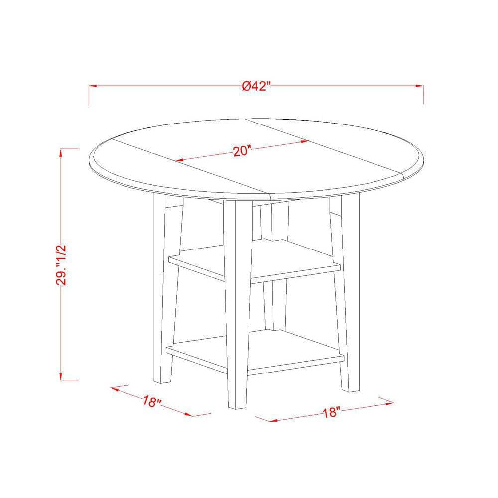 Linen White Round Rubberwood Dining Table Set with Microfiber Seats