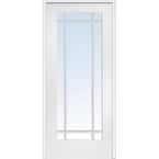 30 in. x 80 in. Left Handed Primed Composite Clear Glass 9 Lite True Divided Single Prehung Interior Door