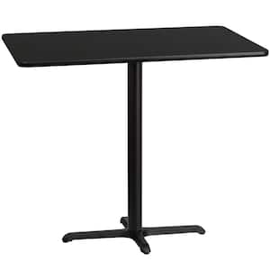 30 in. x 48 in. Rectangular Black Laminate Table Top with 22 in. x 30 in. Bar Height Table Base
