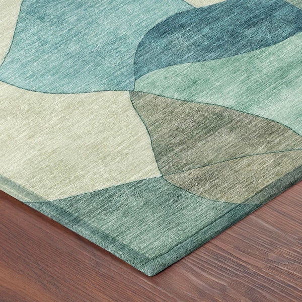 Chantille Machine Washable Indoor/Outdoor Abstract ACN2814 Teal 5 ft. x 7 ft. 6 in. Area Rug