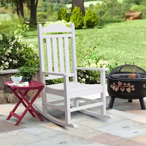 Chillrest White Plastic HDPE Outdoor Rocking Chair