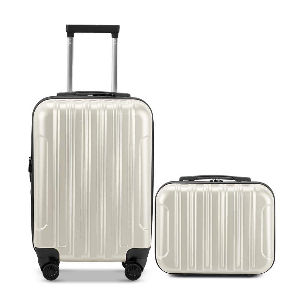 Karl home 2-Piece White 14 in. 20 in. ABS&PC with Spinner Carry on