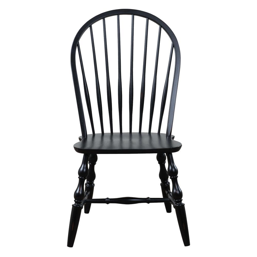 Andrews Antique Black with Cherry Rub Side Chair (Set of 2)