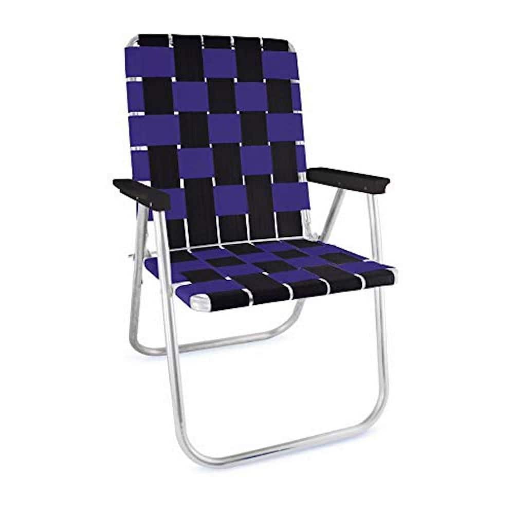 Durable Black And Purple Aluminum Lightweight Stackable Folding Lawn Chair
