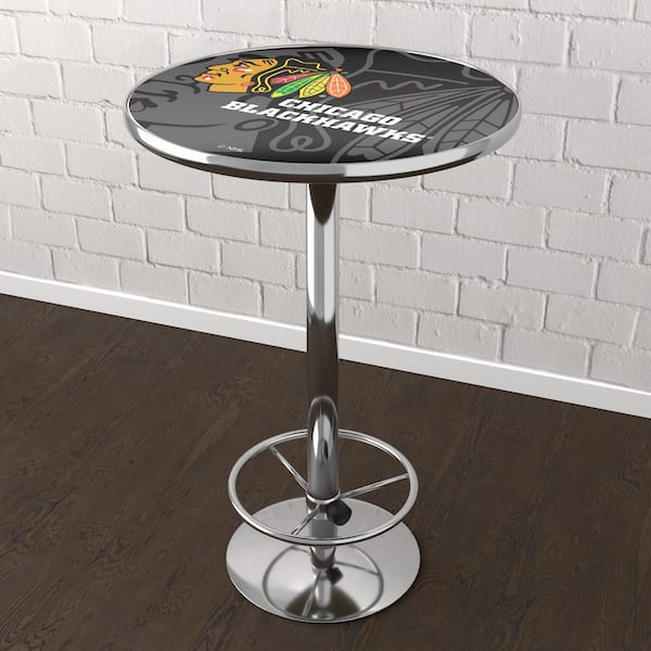 Unbranded Chicago Blackhawks Watermark Yellow 42 in. Bar Table