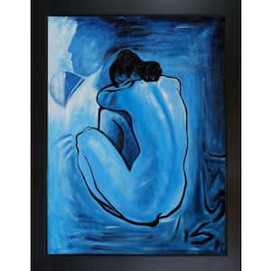 Blue Nude by Pablo Picasso New Age Black Framed Oil Painting Art Print 40.75 in. x 52.75 in.