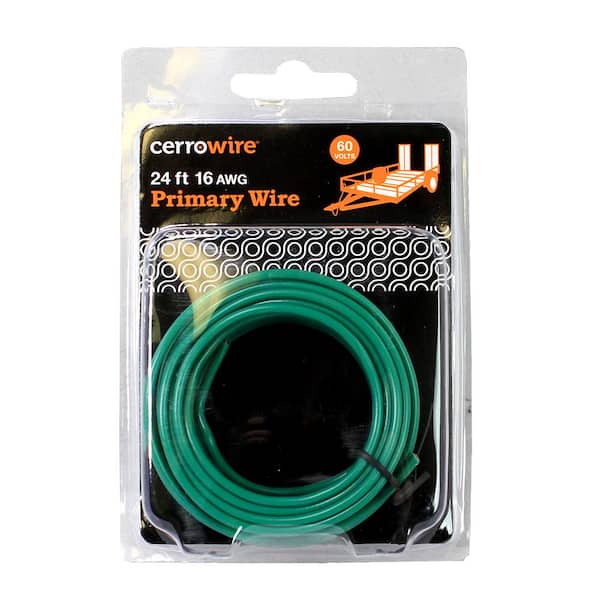 Cerrowire 24 ft. 16 Gauge Green Stranded Primary Wire 207-1205R24