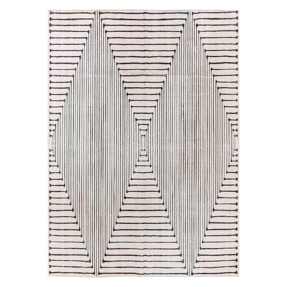 Bohemian Stripes Washable Non Slip Beige 3 ft. x 5 ft. Area Rug price history on PriceWatchPro