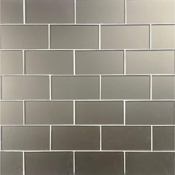 ABOLOS Transitional Design Style Matte Bronze Subway 3 in. x 6 in. Glass Decorative Backsplash Wall Tile (1 sq. ft./Pack)