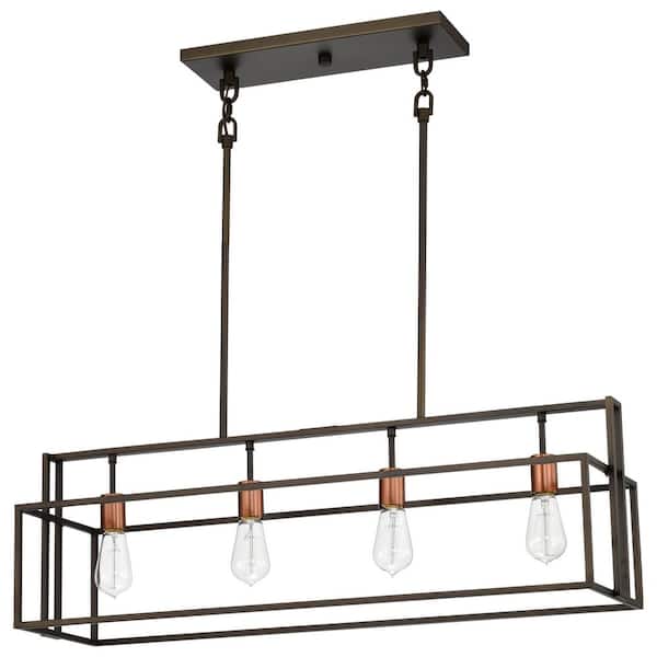 Lake 4-Light Forest Bronze / Copper Accents Billiard Light