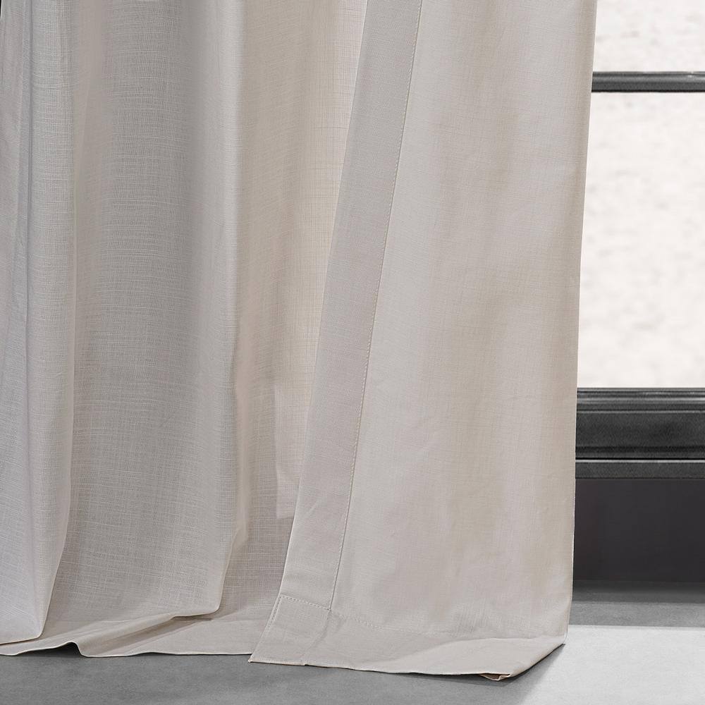 Supreme Cream Textured Cotton Grommet Curtain Pair, 50W x 96L