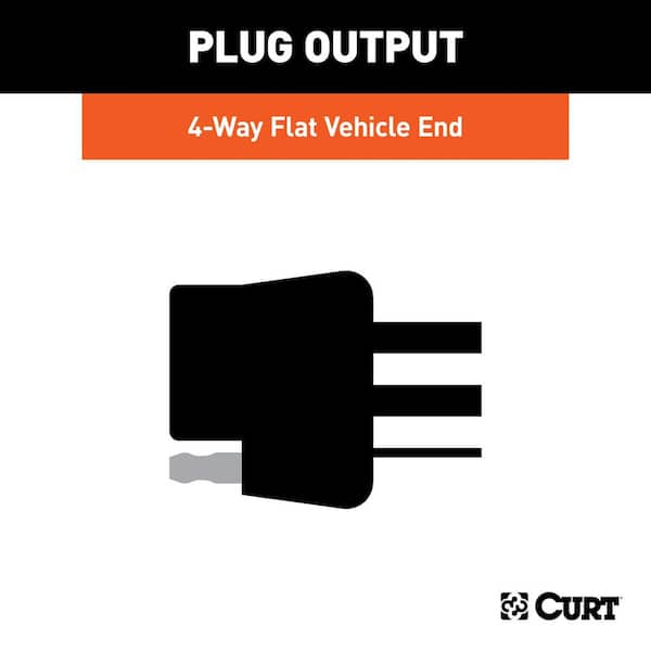 CURT Custom Vehicle-Trailer Wiring Harness, 4-Way Flat Output, Select Ford Escape, Quick Electrical Wire T-Connector