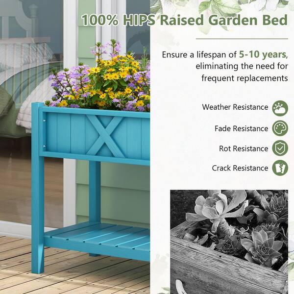 FORCLOVER 47 in. x 18 in. x 29 in. Plastic Raised Garden Bed FORCLOVER 47 in. x 18 in. x 29 in. Plastic Raised Garden Bed