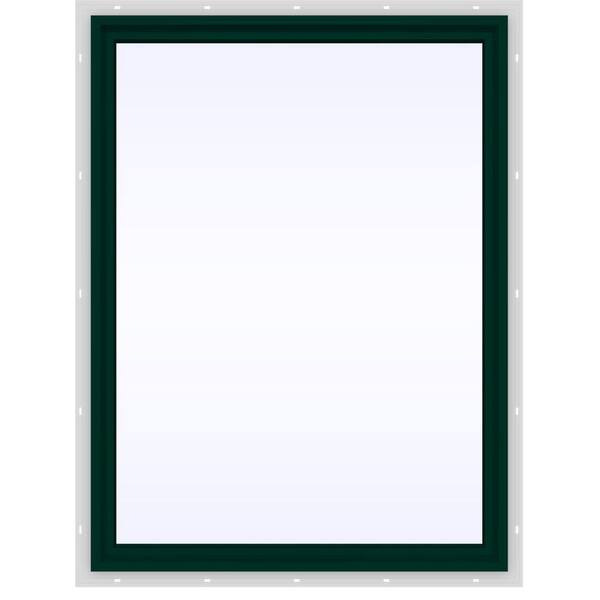 JELD-WEN 35.5 in. x 47.5 in. V-4500 Series Green Painted Vinyl Picture Window w/ Low-E 366 Glass