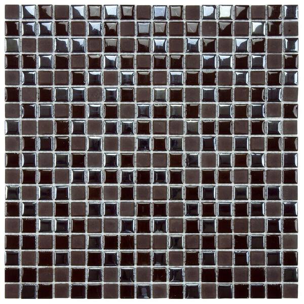 Merola Tile Cosmo Pixie Brown 11-3/4 in. x 11-3/4 in. x 4 mm Porcelain Mosaic Tile