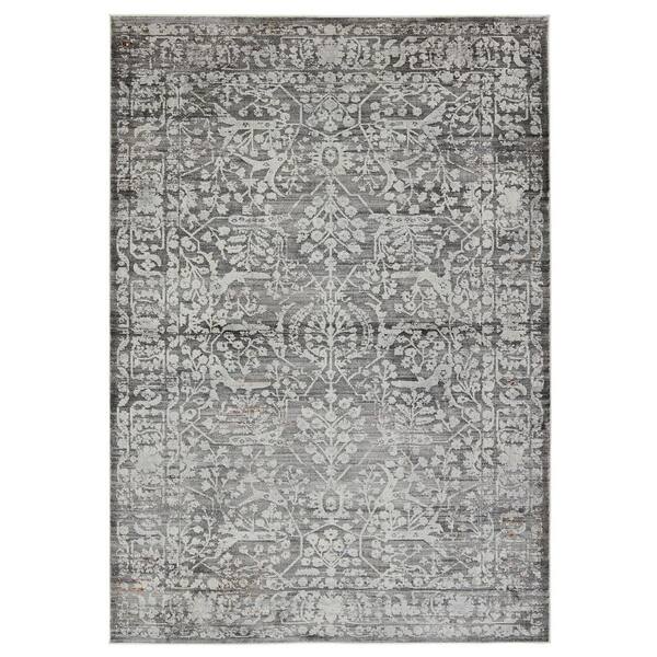 Jaipur Living Lauranne Gray 7 ft. 10 in. x 10 ft. Floral Area Rug