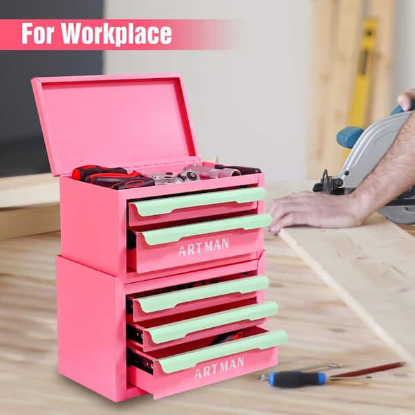 Seafuloy 11.22 in. W x 12.66 in. H Creamy Green-Pink 5-Drawer