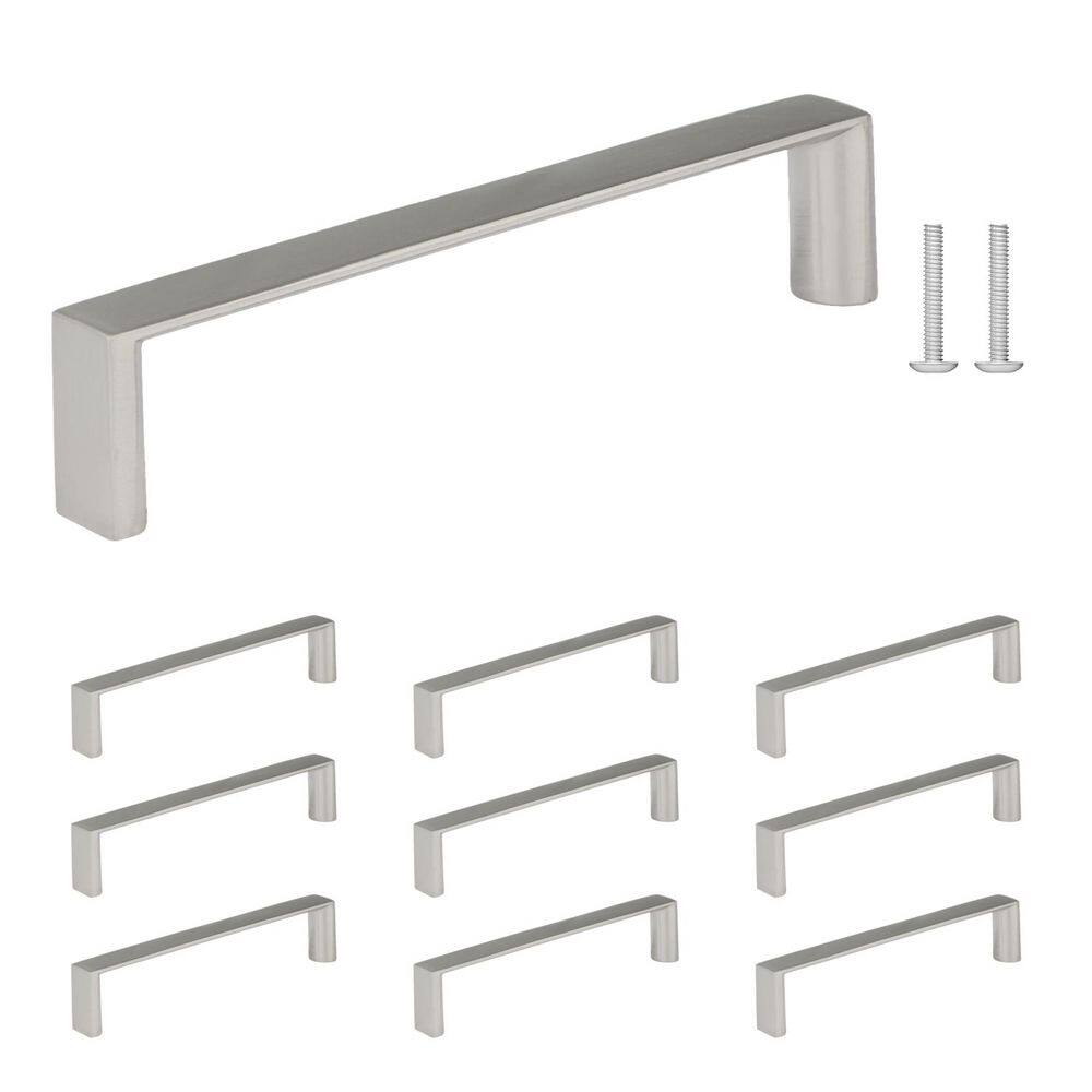 (10-Pack) Megantic Collection 3-3/4 in. (96 mm) Modern Brushed Nickel Rectangular Cabinet Bar Pull price history on PriceWatchPro