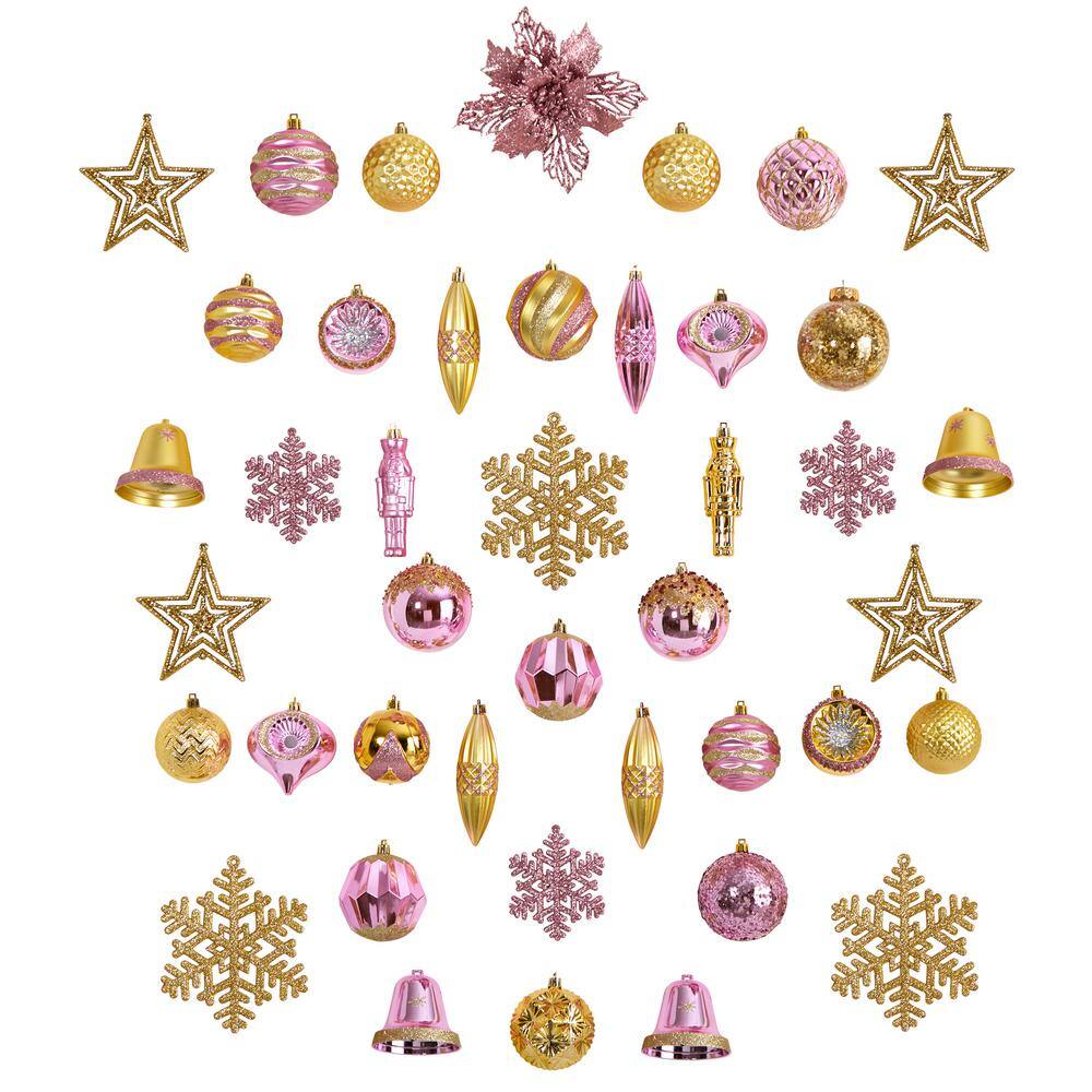 Holiday Deluxe 4.5 in. Multicolor Shatterproof Assorted Ornaments (70-Pack)