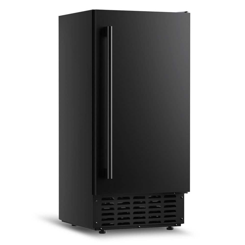 15 in. 66 lbs. /24H Nugget Ice Maker, Bulit-in/Freestanding, Freezer Ice Machine in Black with Auto-Cleaning