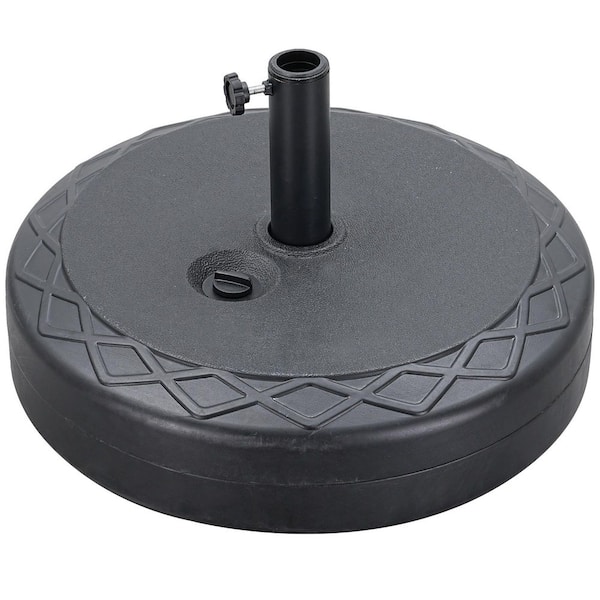 67 lbs. HDPE Patio Umbrella Base in Black Heavy Duty Water Suitable Base Stand