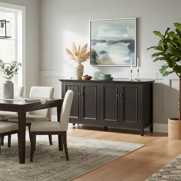 Simpli Home Amherst Hickory Brown 34 in. H Storage Cabinet with 4
