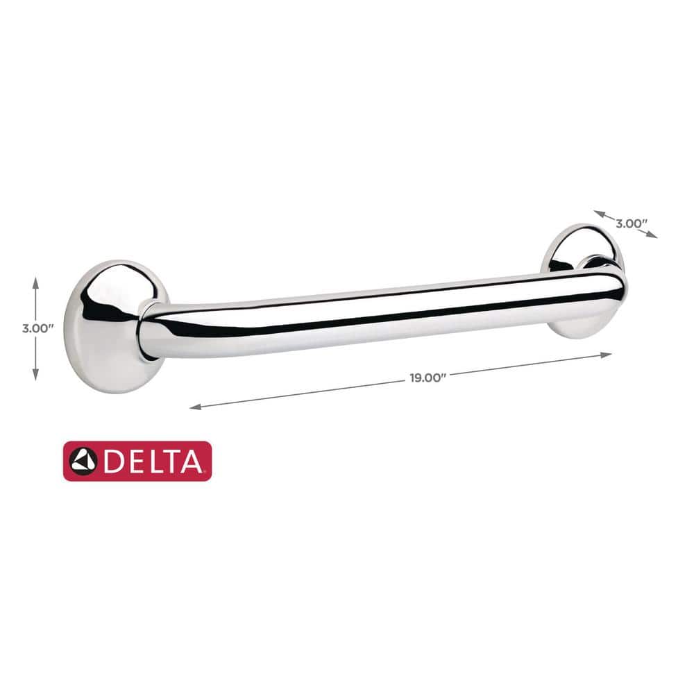 Polished Chrome 16" Stainless Steel Wall Mounted Grab Bar