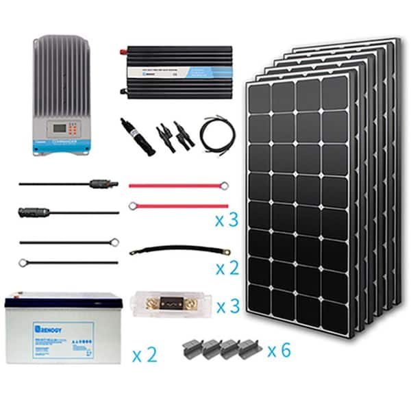 Renogy 600-Watt Eclipse Off-Grid Complete Kit with Mono Inverter Charge Controller