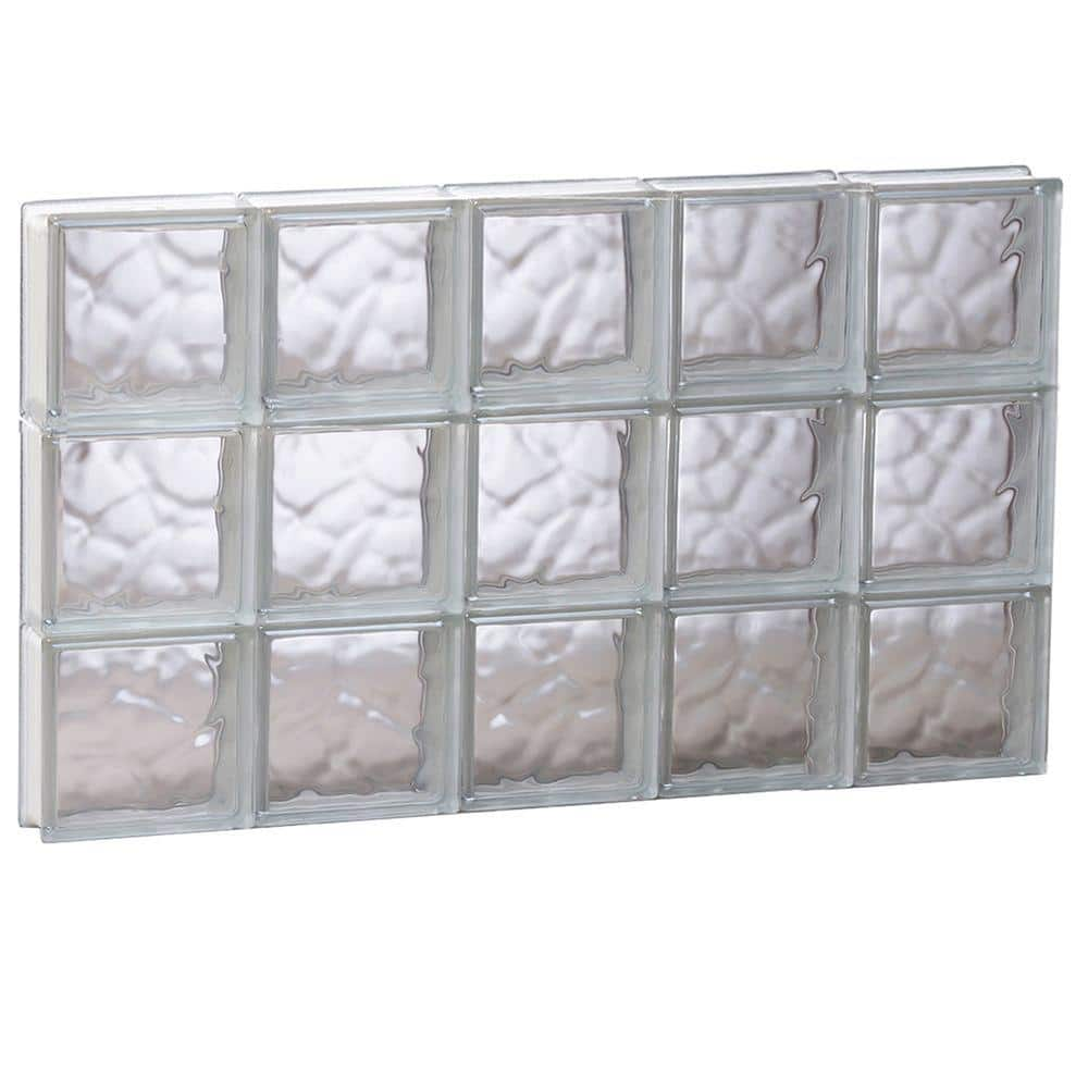 Clearly Secure 38 75 In X 23 25 In X 3 125 In Frameless Wave Pattern   Clearly Secure Glass Block Windows 4024sdc 64 1000 