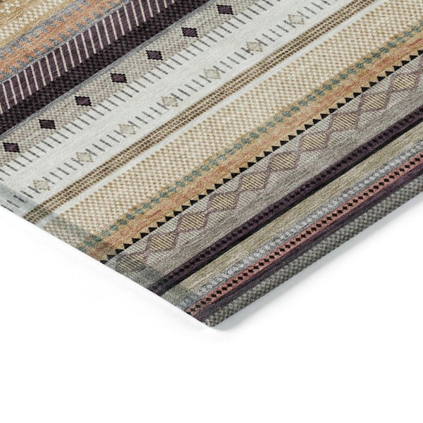 Chantille Machine Washable Indoor/Outdoor Abstract ACN2218 Khaki 1 ft. 8 in. x 2 ft. 6 in. Accent Rug