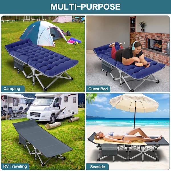 Oversized Camping Cot Xxl 32 Inches Width With Comfortable Mattress Extra Wide Cots For Sleeping Camping