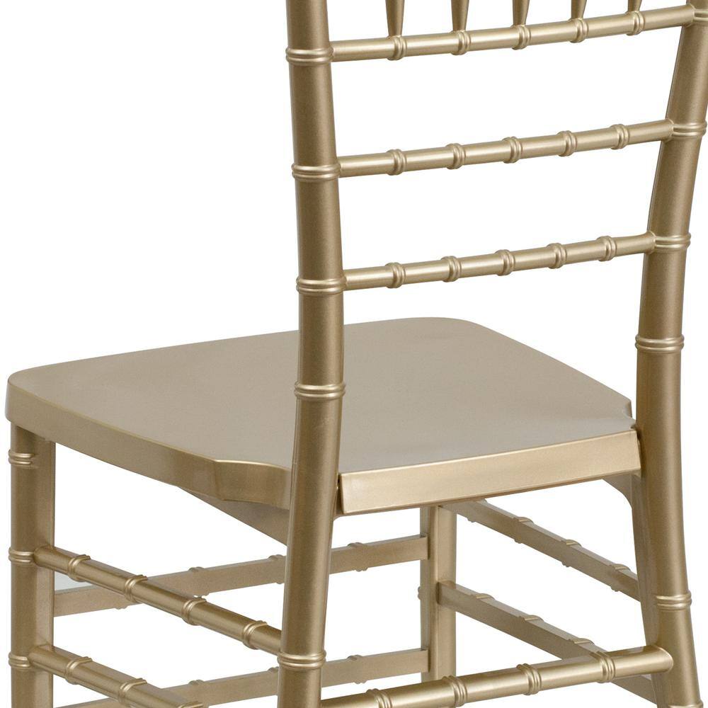 Elegant Gold Resin Chiavari Mid-Back Banquet Chair