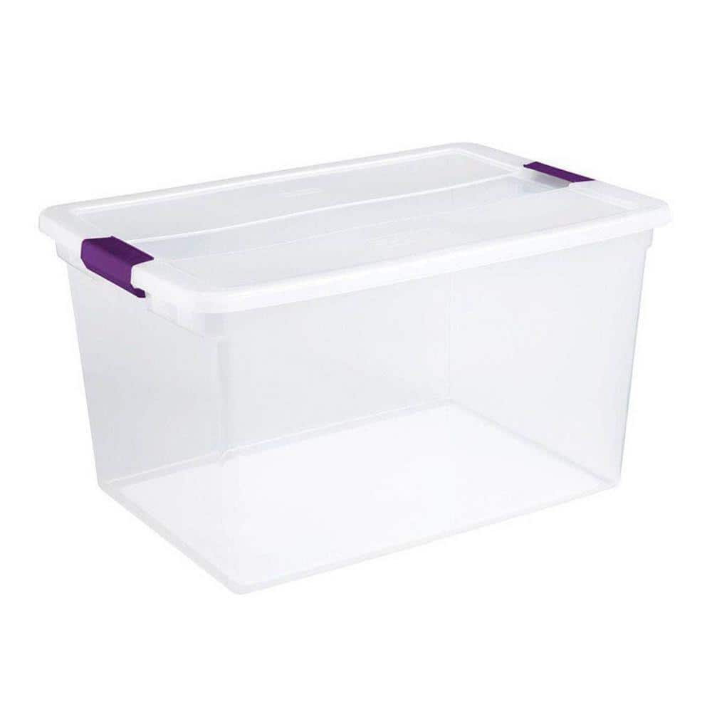 Sterilite 17571706 66-Quart ClearView Latch Box Storage Tote Container  Single