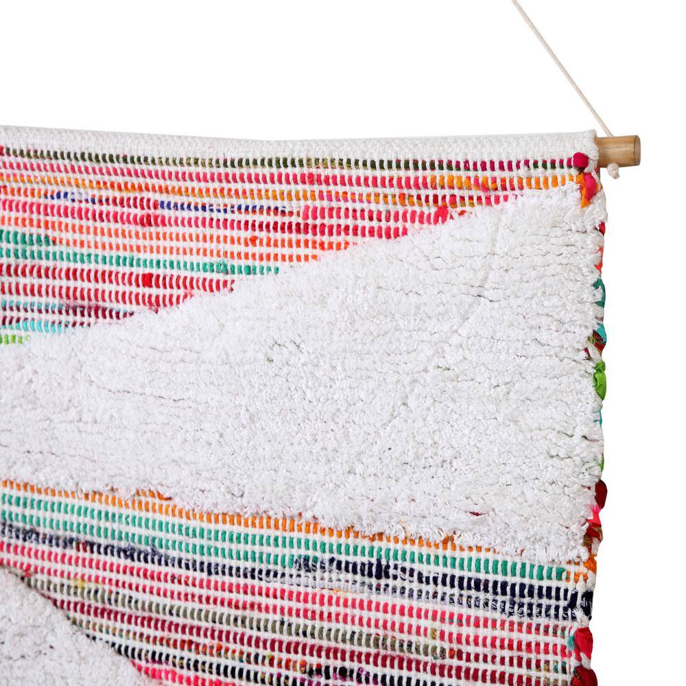 Boho Chindi Multicolor Woven Wall Hanging with Fringe