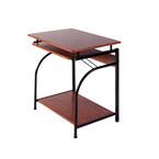 28 in. Rectangular Cherry Red/Black Computer Desk with Keyboard Tray